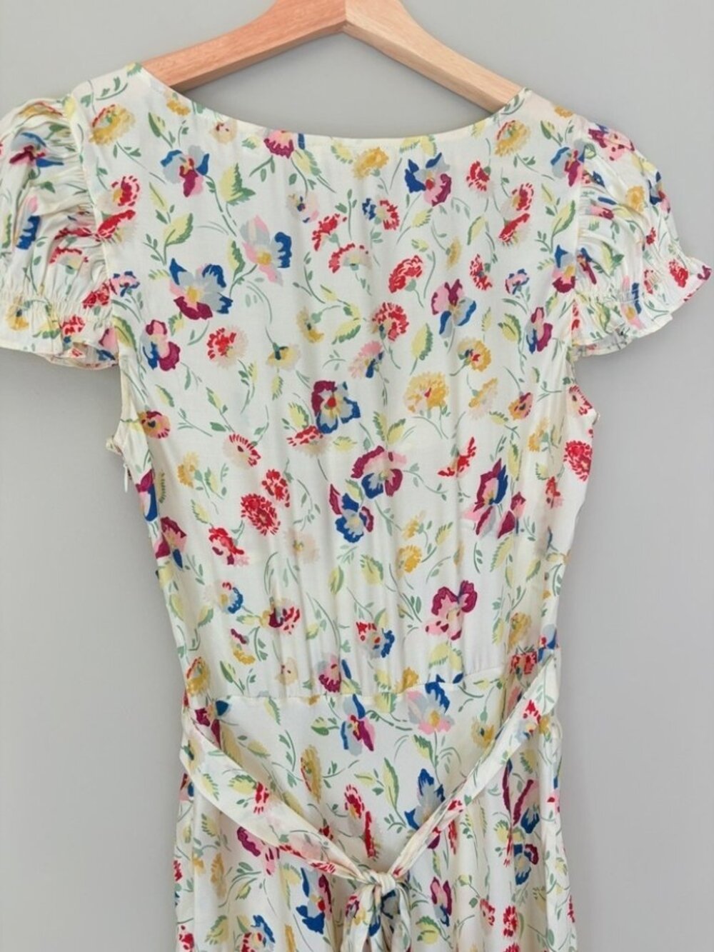 NEW DOEN Valerine SIlk Blend Dress Windswept Blooms Cream Floral | US XS - Picture 12 of 16